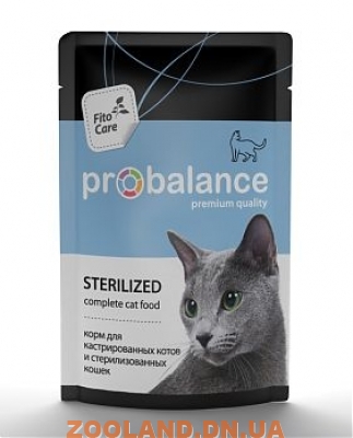 ProBalance Sterilized для кастрированных котов и стерилизованных кошек. Пауч