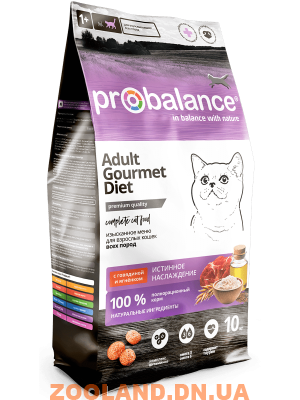 ProBalance Gourmet Diet для взрослых кошек с говядиной и ягненком