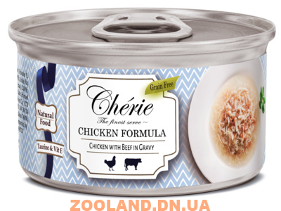 Cherie Консервы для кошек Рубленная курица с говядиной в подливе