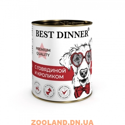 Best Dinner Консерва для собак Меню №3 С Говядиной и кроликом