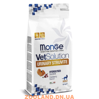 MONGE VETSOLUTION CAT URINARY STRUVITE монж для лечения мочекаменной болезни кошек