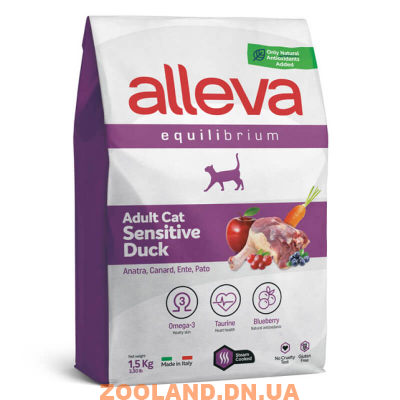 Alleva Equilibrium Sensitive с уткой для взрослых кошек