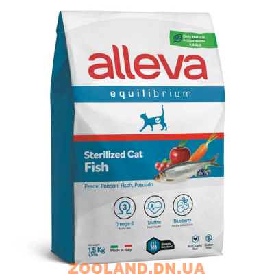 Alleva Equilibrium с рыбой для кастрированных котов и стерилизованных кошек