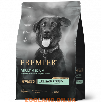 Сухой корм Premier dog Medium Lamb&Turkey, ягненок и индейка