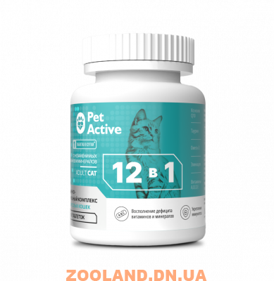 PetActive витаминно-минеральный комплекс 12 в 1 для взрослых кошек