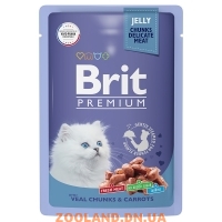 Brit Premium для котят телятина морковь в желе