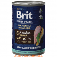 Brit Premium by Nature консервы с индейкой и тыквой для взрослых собак всех пород с чувствительным пищеварением