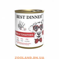 Best Dinner Консерва для щенков и взрослых собак Ягненок с томатами