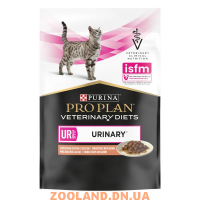PRO PLAN Veterinary Diets UR ST/OX Urinary влажный корм для взрослых кошек при болезнях нижних отделов мочевыводящих путей, с лососем, в соусе