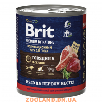 Brit Premium By Nature консервы с говядиной и сердцем для взрослых собак всех пород