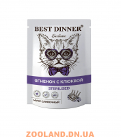 Best Dinner Пауч для стерилизованных кошек Мусс сливочный Ягненок с клюквой
