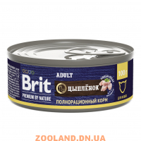 Brit Premium by Nature консервы с мясом цыплёнка для кошек