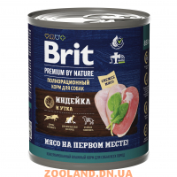 Brit Premium By Nature консервы с индейкой и уткой для взрослых собак всех пород