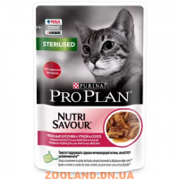 PRO PLAN STERILISED Влажный корм для взрослых кошек для стерилизованных с уткой, в соусе