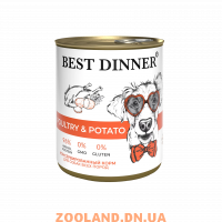 Best Dinner Консерва для собак и щенков Птица с картофелем
