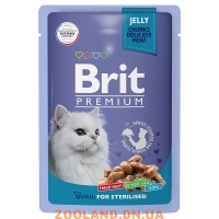 Brit Premium перепелка в желе для взрослых стерилизованных кошек