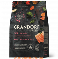 GRANDORF FRESH (Грандорф) Для взрослых собак средних и крупных пород, для здоровья кожи и шерсти или склонных к аллергии Лосось/Батат