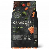 GRANDORF FRESH (Грандорф) Для взрослых кошек, для здоровья кожи и шерсти или склонных к аллергии Лосось/Батат
