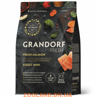 GRANDORF FRESH (Грандорф) Для взрослых собак мелких пород, для здоровья кожи и шерсти или склонных к аллергии Лосось/Батат